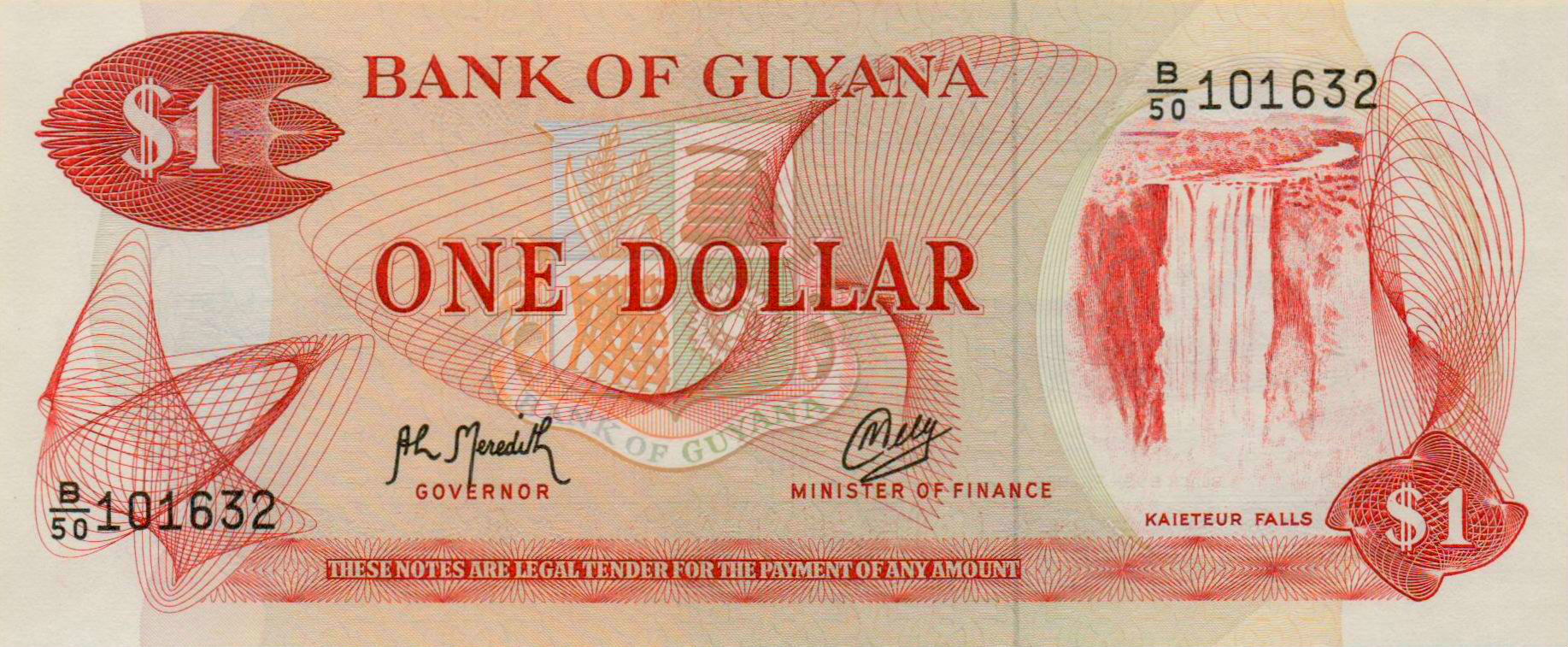 Guyana 1 1966 UNC P-21/g2